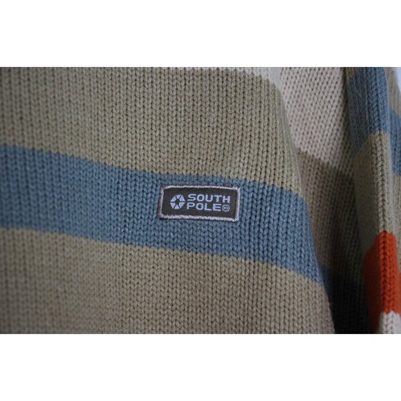Vintage Southpole Mens Medium Y2K Striped Spell Out Knit Sweater L551 - Picture 3 of 6